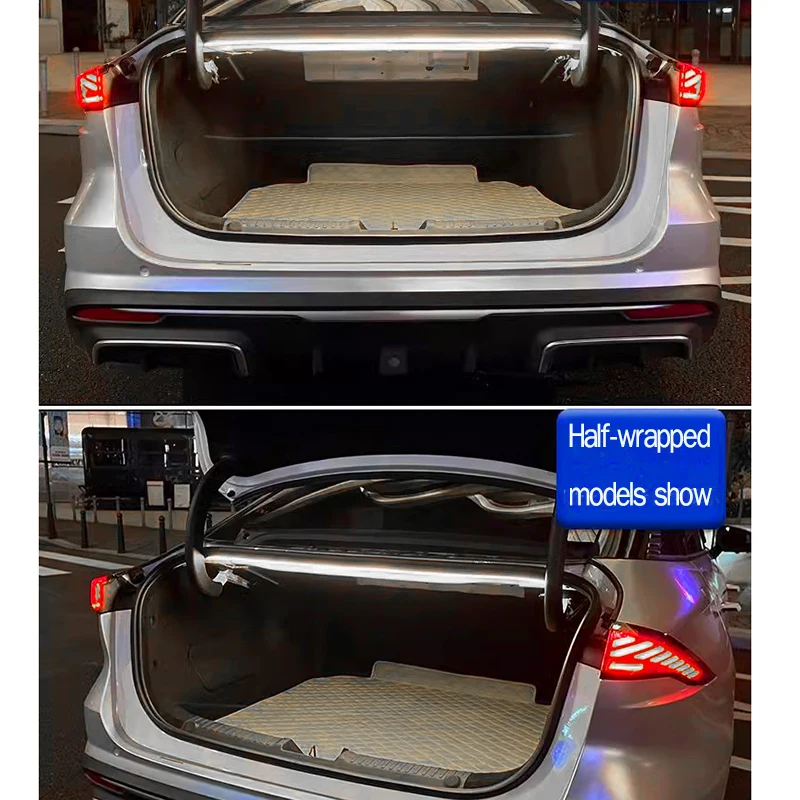 Фото Для багажника Toyota Corolla, светодиодная окружающая подсветка, внутренняя светодиодная гибкая световая полоса, световая полоса задней двери, модификация, аксессуары №2