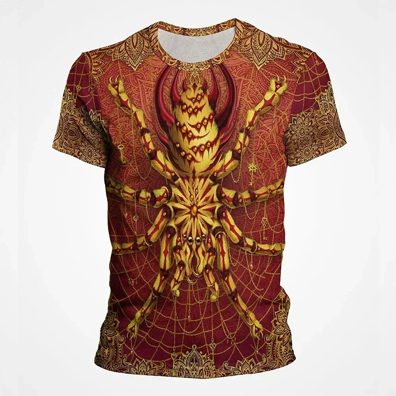 Футболка С Рисунком Для Мальчиков В Стиле Панк 3D Принтом Паука Дизайн Ужасов