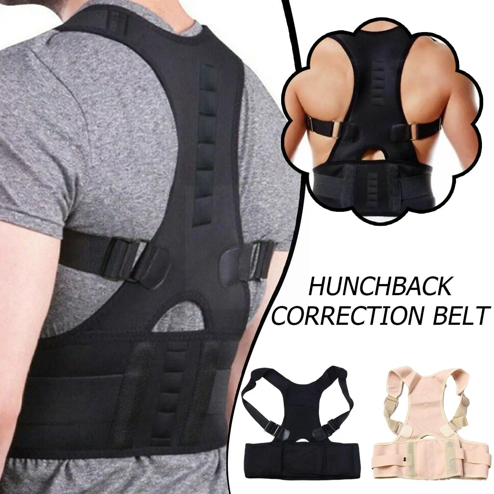 

Magnetic Therapy Posture Corrector Back Support adjustable Posture Shoulder Spine Tape Correction Brace Back Fixer Postural W1P5