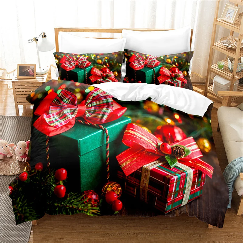 

Christmas Gifts Bedding Set Duvet Cover Holiday King Quilt Cover Christmas Decorative Children's Bedroom Hotel Duvet Cover Set