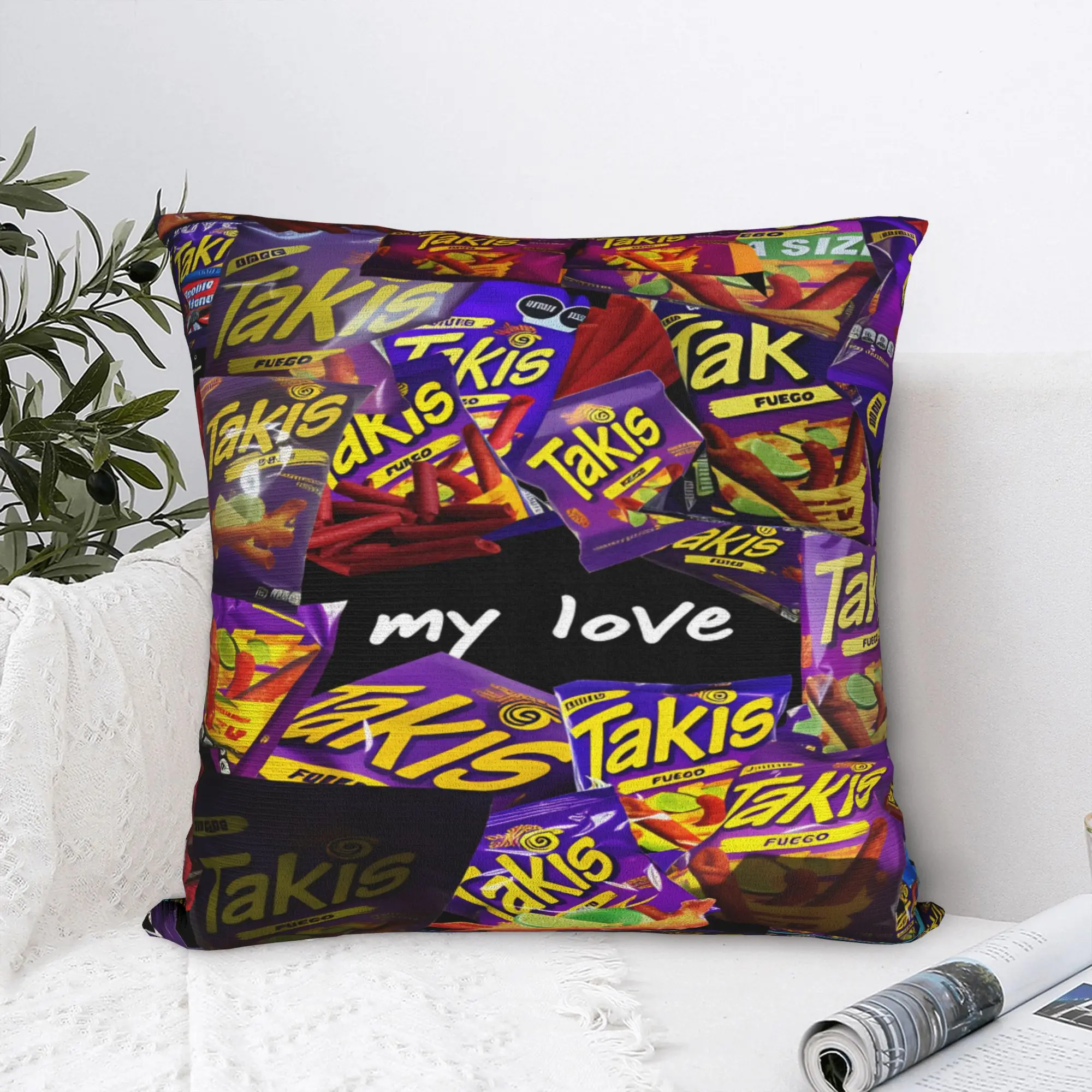 Фото Наволочка Takis Chips Чили, милая забавная наволочка для дивана, кровати, наволочки для гостиной №1