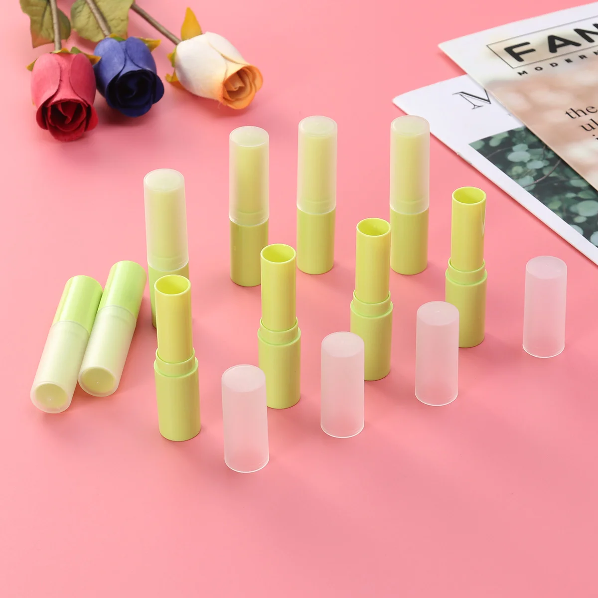 

10 Pcs Lip Blam Tubes Lipstick Clear Gloss Plastic Storage Containers Clothes Cover