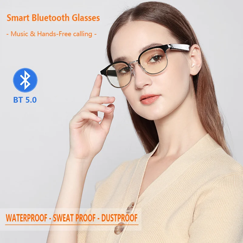 Smart Bluetooth Glasses Bluetooth 5.0 Smart Glasses Headset Sunglasses Mobile Phone Machinable Anti-UV Photochromic Eyewear New enlarge