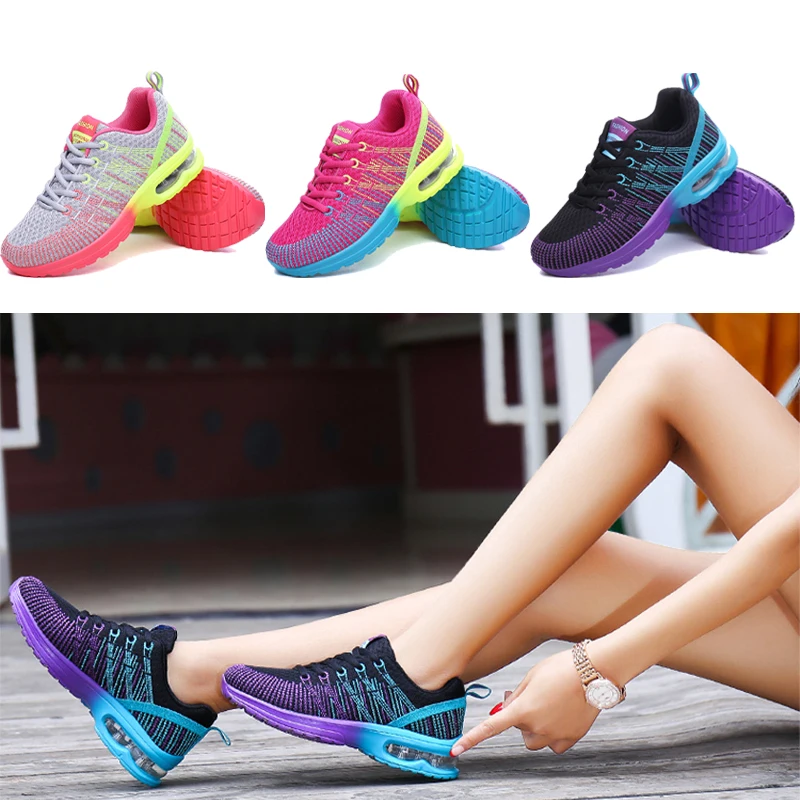 

Women Sneakers Plus Size 42 Outdoor Non-slip Mesh Breathable Running Shoes Air Cushion Light Chunky Women Shoes Zapatillas Mujer