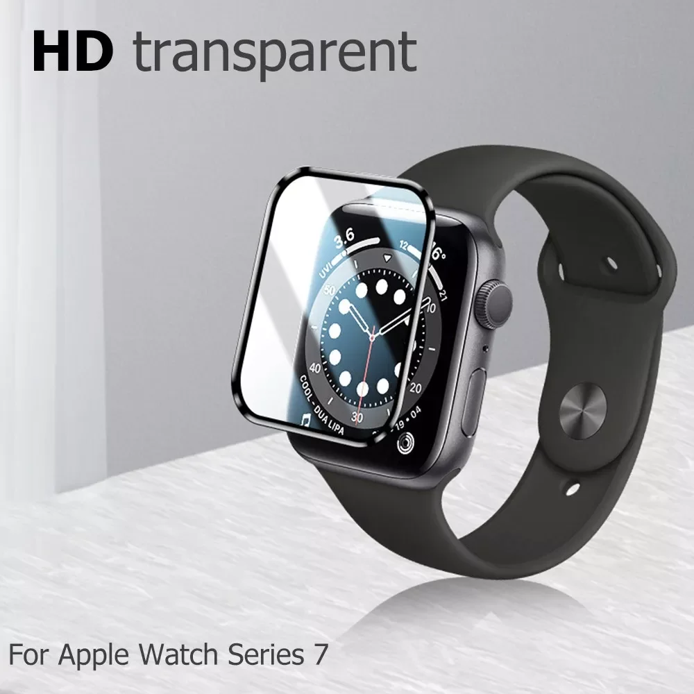 

Watch Protective Glass For Apple iWatch Series 7 45mm 41mm Tempered Glass HD transparent Curved Front Film For iWatch Series 7