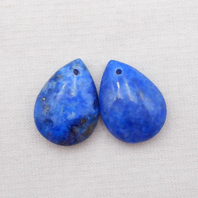 

Semiprecious Natural Stone Lapis Lazuli Handmade Fashion DIY Jewelry Earring Bead Accessories 18x13x5mm 4g