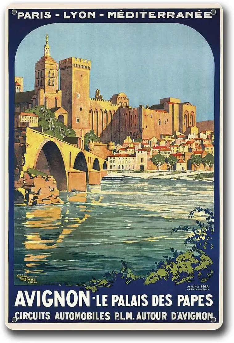 Металлические алюминиевые вывески Papal Avignon Южная Франция Ретро путешествия