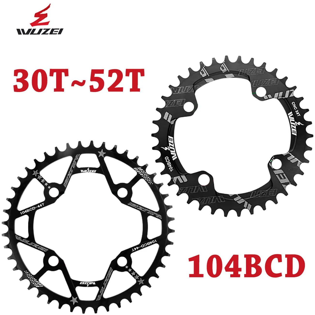 WUZEI 104BCD Звездочка MTB 34 36 38 40T для горного велосипеда BCD 104 Велосипедная головка 7 8 9 10