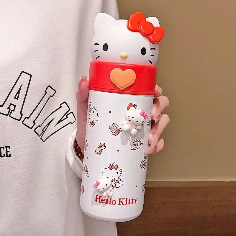 

360ML Kawaii Hello Kitty Sanrio Cinnamoroll Kuromi Melody Purin Pochacco Water Cup Thermos Cup Vacuum Cup Kids Christmas Gift
