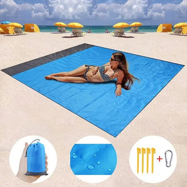 2mx2.1m Waterproof Beach Mat: Sand-Free, Portable, and Versatile for Camping, Picnics, and Outdoor Activities 1