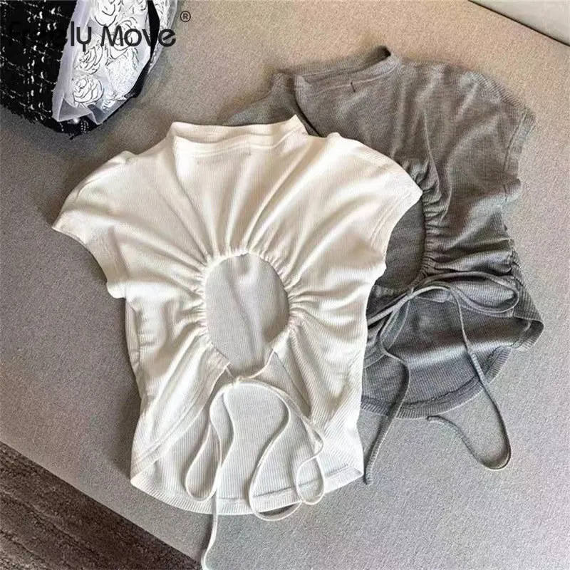 

New 2023 Kids Summer T-shirt Girls Korea Style Girls Clothes for 3-8T Solid Color Backless Girls Shirts Children Tops