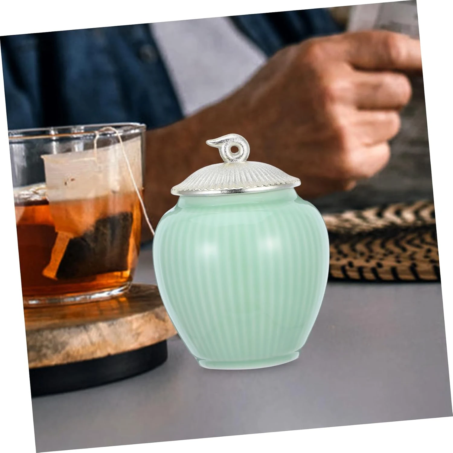 2 шт. китайская банка для чая контейнер бытовая керамическая канистра аксессуар