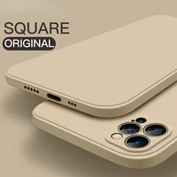 luxury original square liquid silicone case for iphone 12 13 11 pro max mini x xr xs max 7 8 6s plus se 2 shockproof soft cover