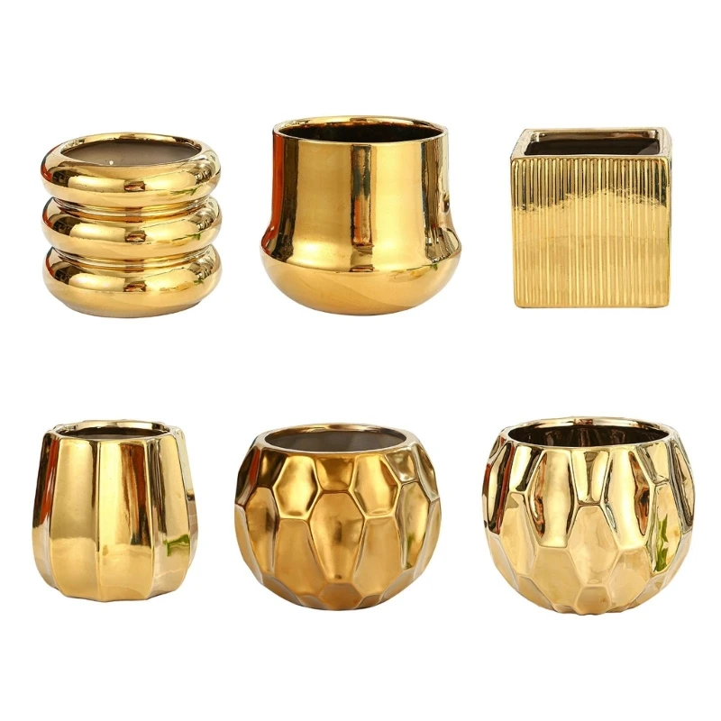 

50LB Nordic Style Geometric Flower Pot Plating Vase for All House Plant Flowers Decor