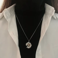 fmily minimalist personality daisy necklace s925 sterling silver retro fashion niche design hip hop jewelry for girlfriend gift