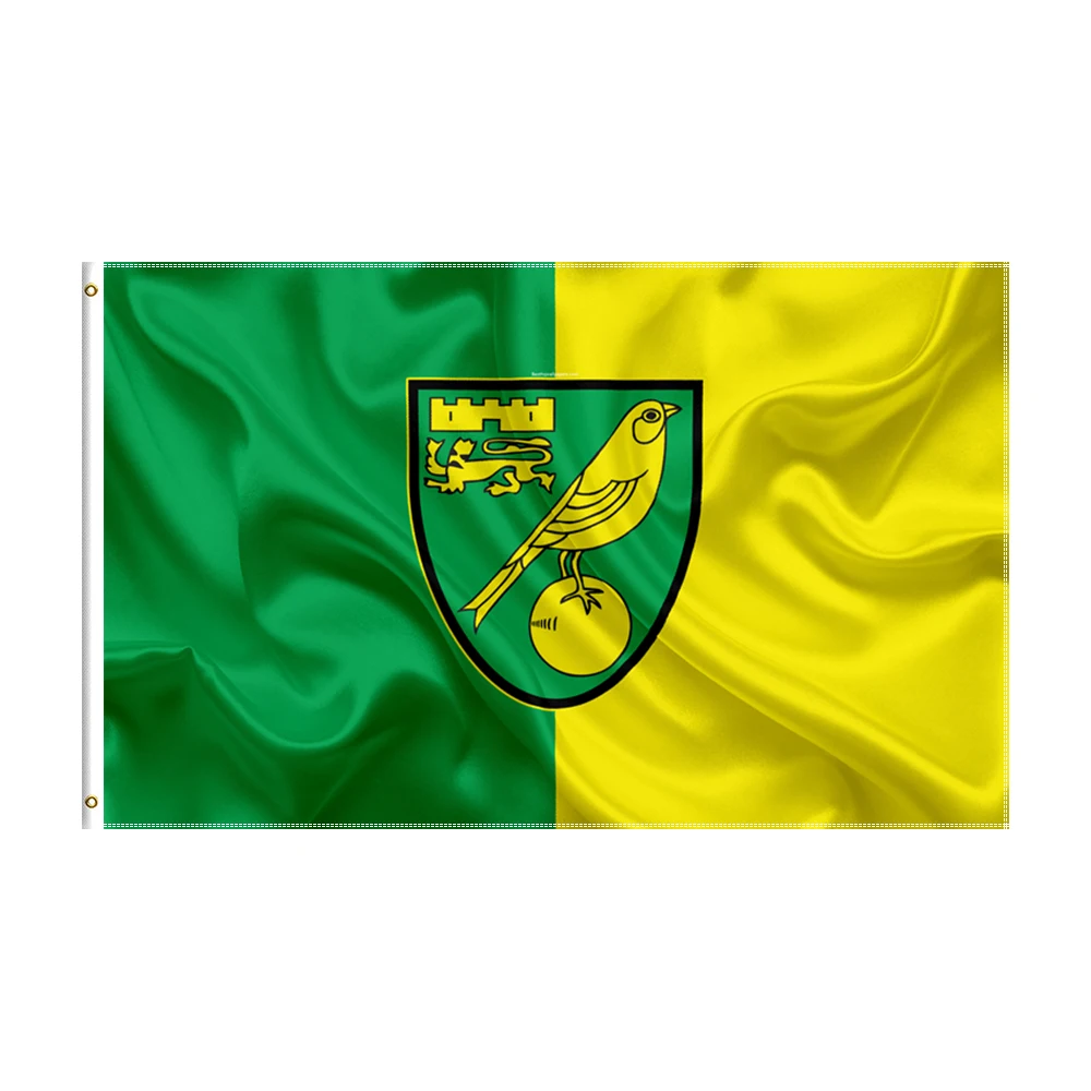 

3x5 Ft Norwich City F.C. Flag Polyester Printed Football Team Banner For Decor
