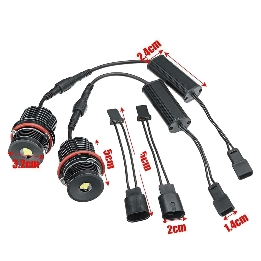 

80 Вт светодиодные кольцевые лампы Angel Eyes E63 E53 E39 E87 E83 M5 M6 для bmw