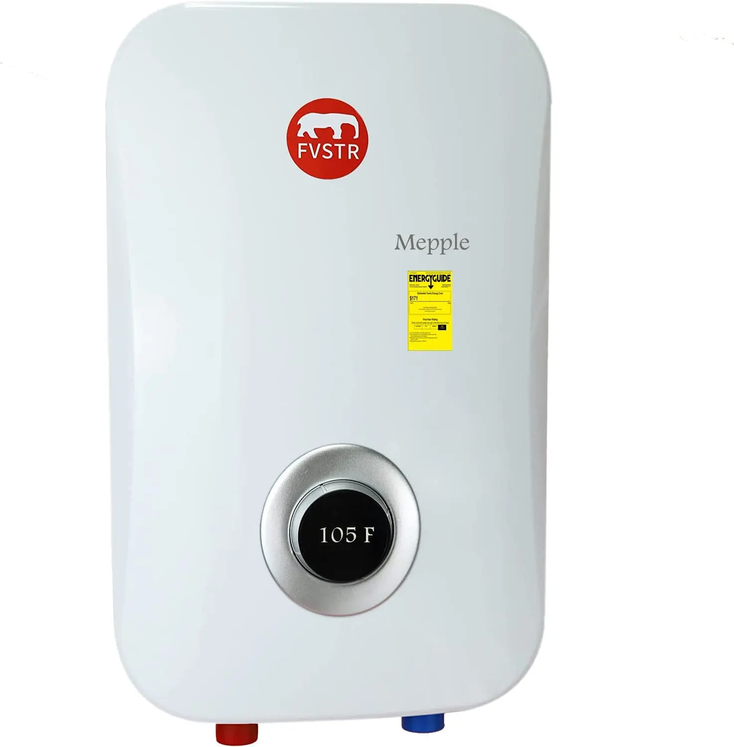 Electric Tankless Water Heater 220/240V，Small Smart Water Heater Self-Modulating  Hot Water Output of 2.0 GPM (White 7.5KW)