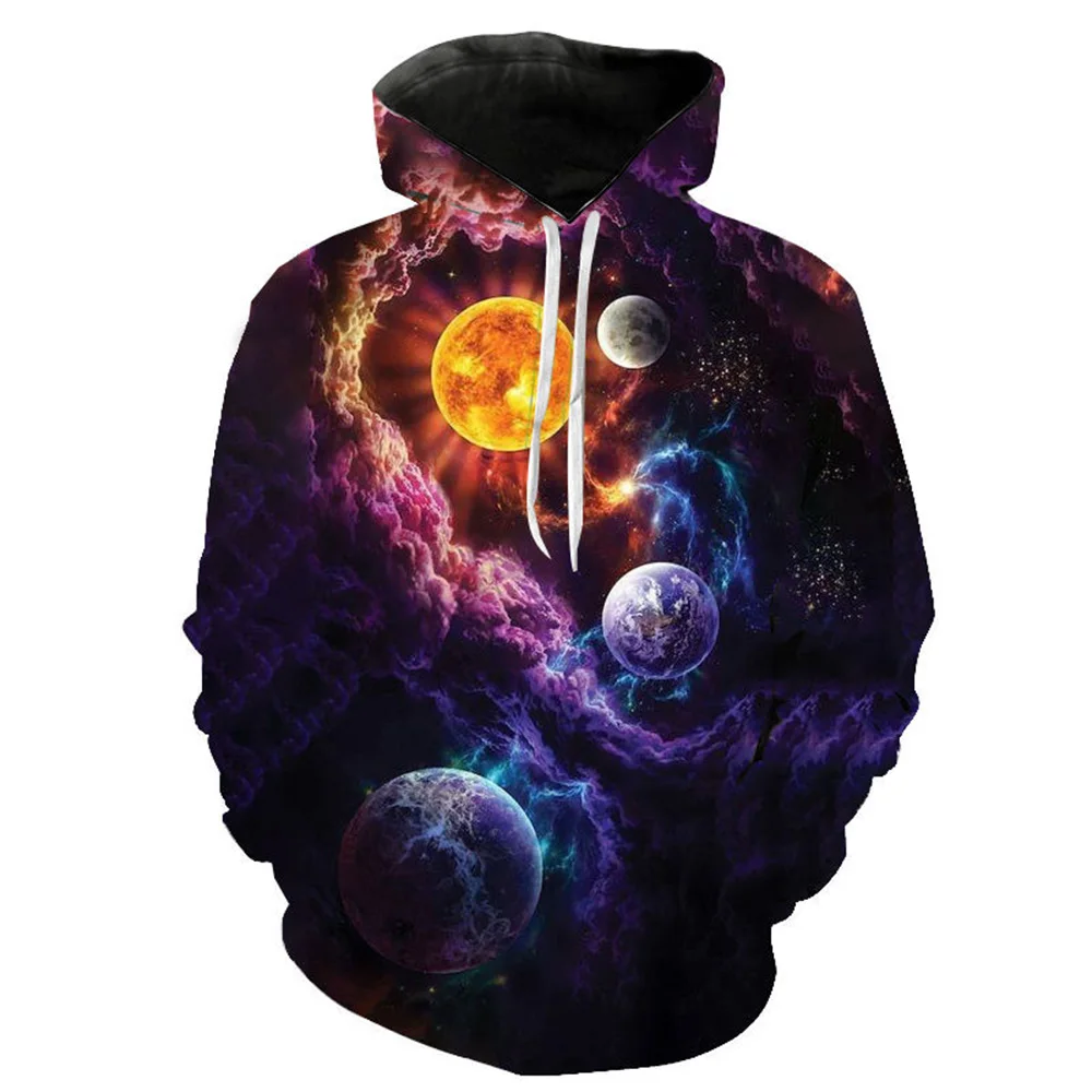 

Colorful Starry Sky3d Printed Men's and Women's Loose Casual Oversized Pullover Sweatshirt Popular Street Fashion Tops