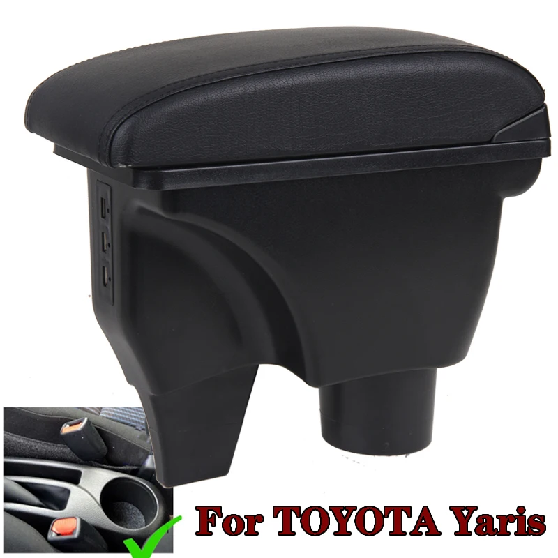 

For TOYOTA Yaris armrest For TOYOTA Yaris Vitz Car armrest box car accessories central storage box Retrofit parts with USB