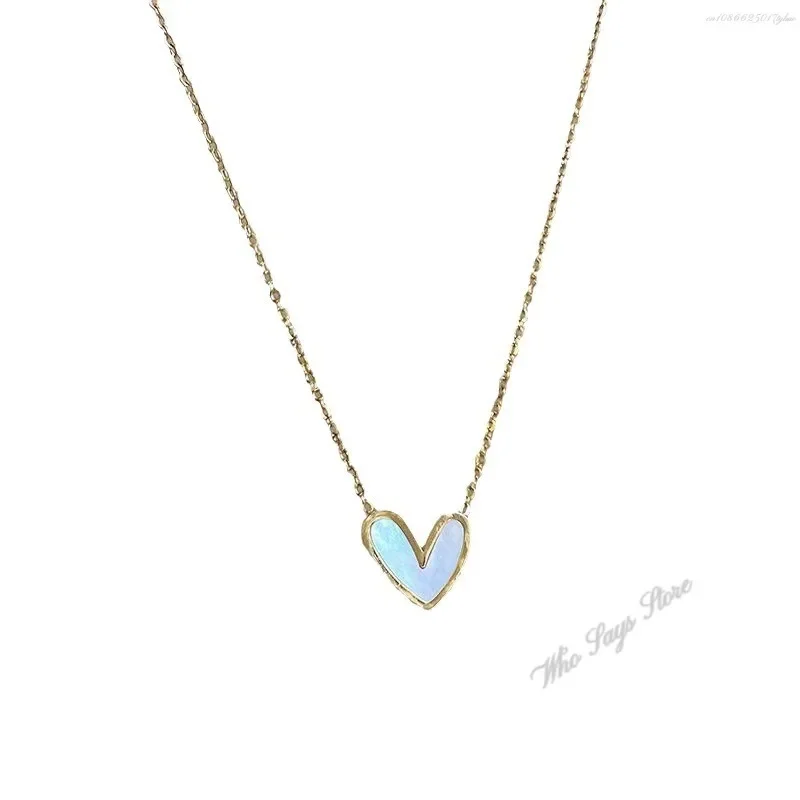 Корейская мода золотое ожерелье в форме сердца для женщин подходящий ко всему