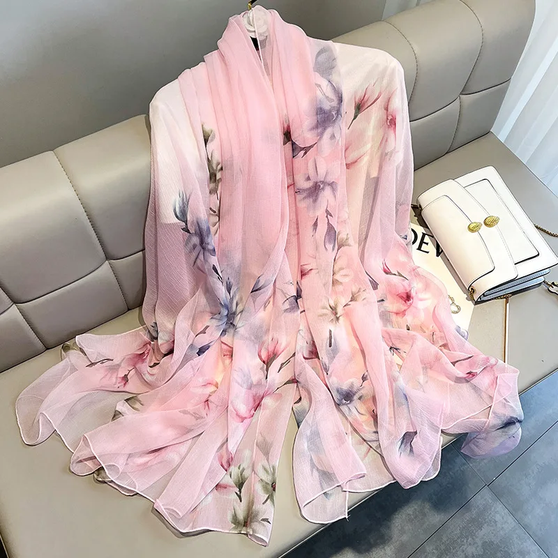 Женский шифоновый шарф модные летние шелковые шарфы шали оверсайз женские