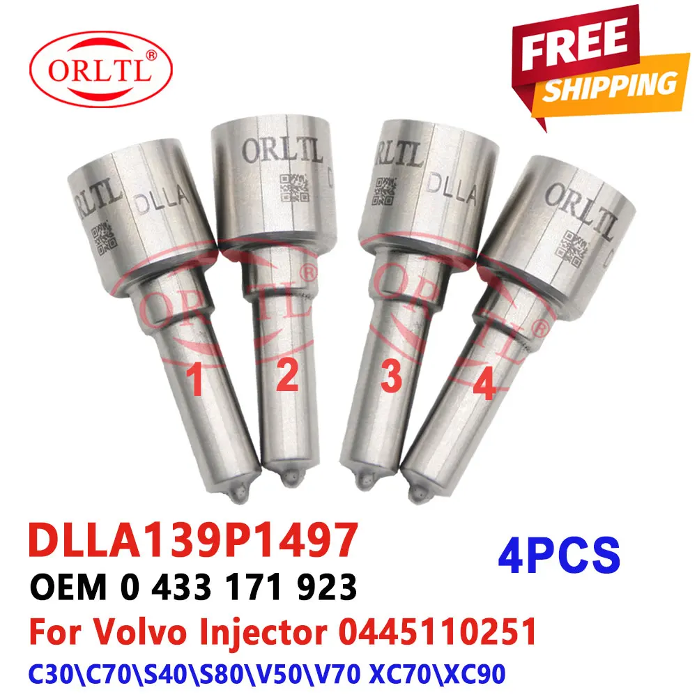

Форсунка DLLA139P1497 из 4 шт. Форсунка дизельного топлива 0445110251 Для Volvo DLLA 139P 1497 C30\C70\S40\S80\V50\V70 XC70\XC90 0433171923