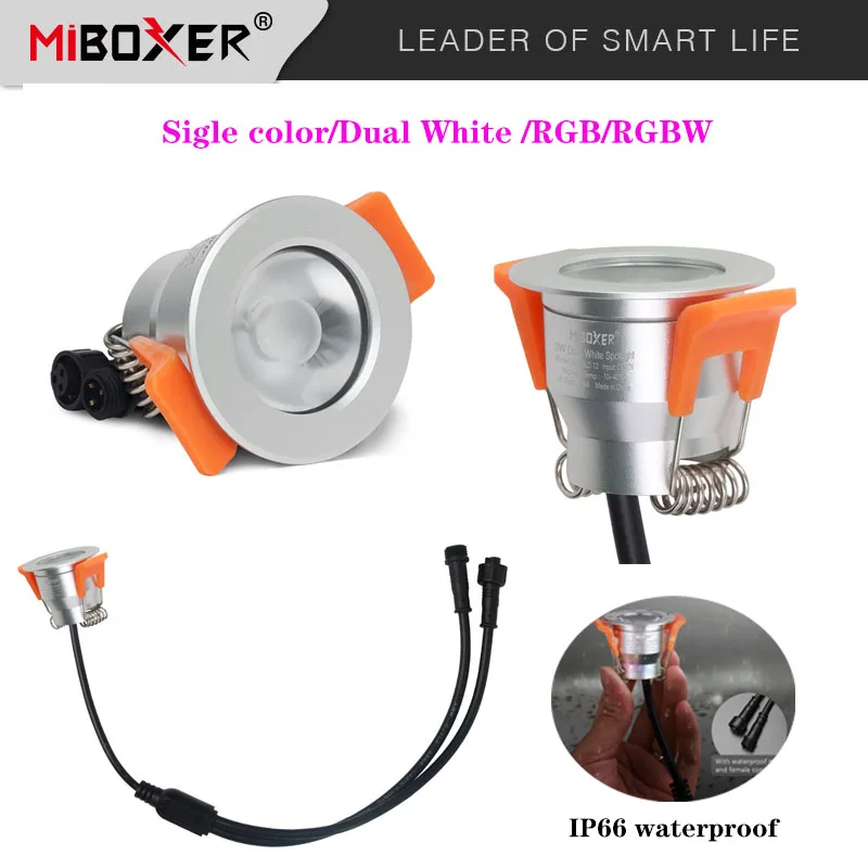 Miboxer Mini 3W Single Color/Dual White/RGB/RGBW LED Spotlight LED Downlight DC12V IP66 Waterproof