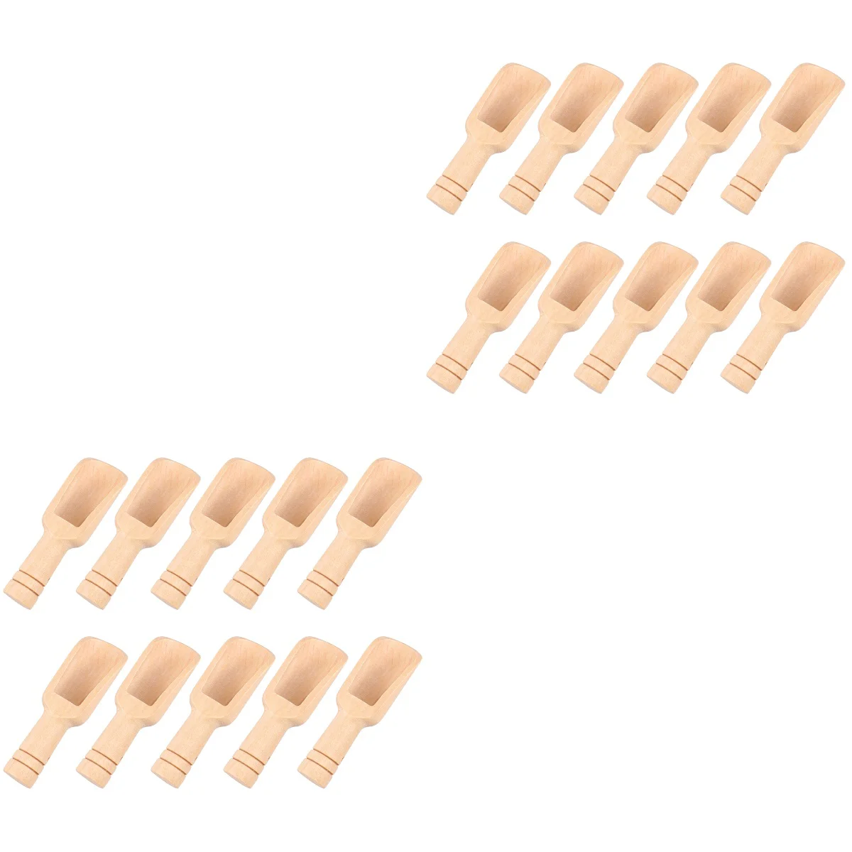 

20 pcs Small Salt Shovels Round Handle Scoop Wood Teaspoon Powder Scoops