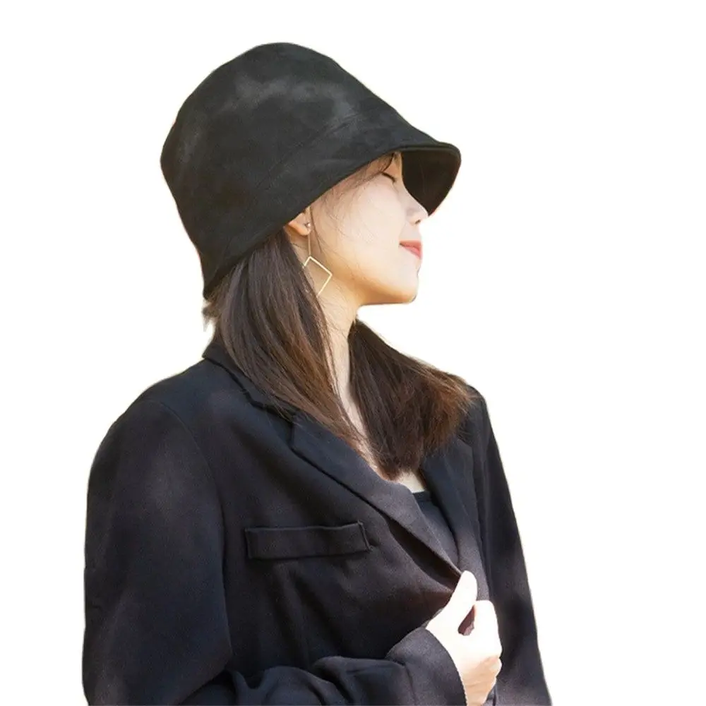 

Spot Wholesale Fisherman Hat Men And Women Autumn Winter Versatile Sunscreen Basin Korean Students Solid Color Big Head Roun