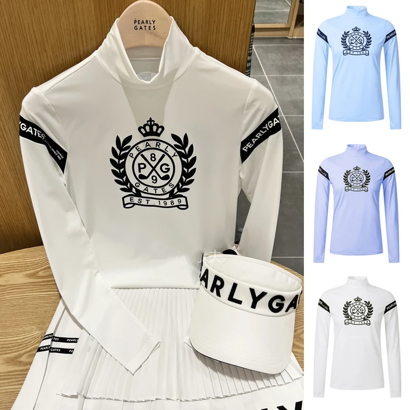 

Golf Ice Silk Long Sleeve Women's Bottom Shirt Summer Sunscreen Breathable Quick Dry Durable Anti Pilling Round Neck T-shirt