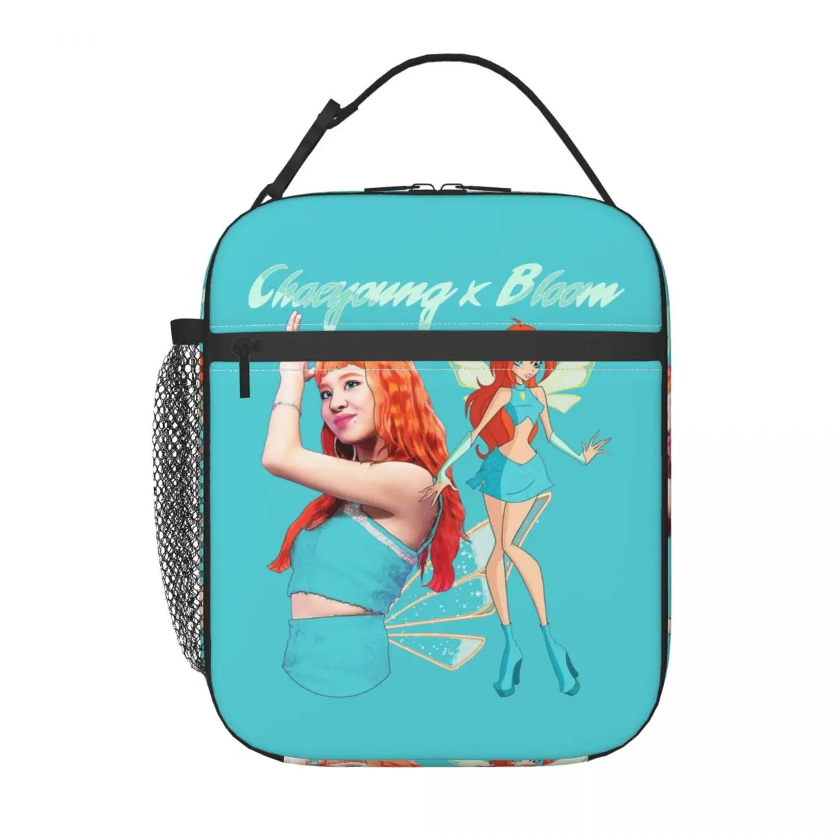 Теплоизолированная обеденная сумка Chaeyoung X Bloom для работы kpop двойная портативная