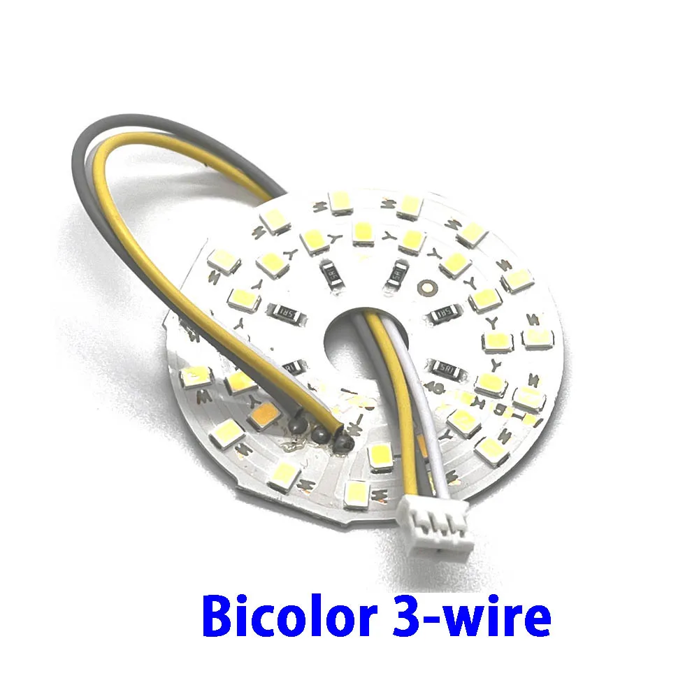 

5pcs/LOT 6W DC 5V LED Light Board Monochrome Two-color Light Source 48mm Lamp Beads For Led Bulb Downlight With wire