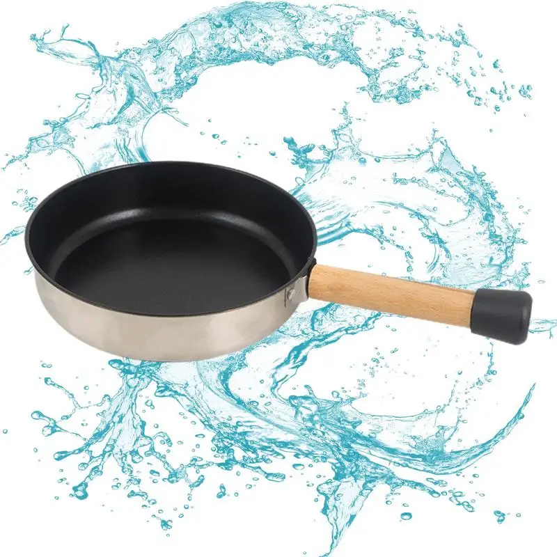 Сковорода Из Нержавеющей Стали с деревянной ручкой диаметр 20 5 см