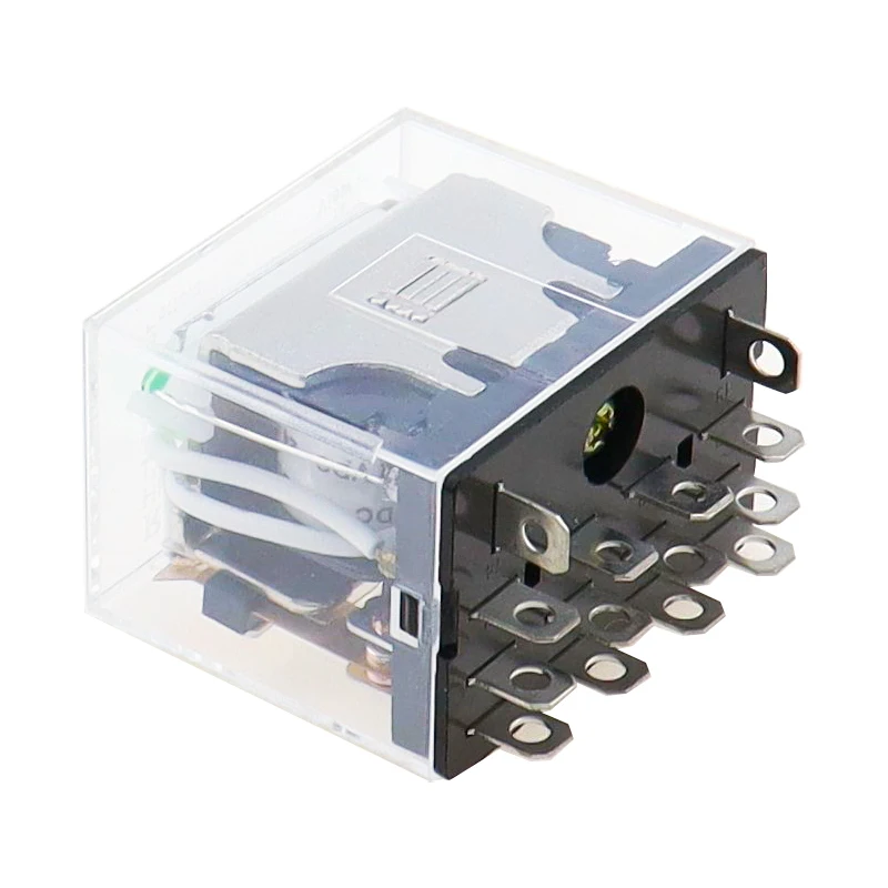 LY4NJ HH64P AC 110V 220V DC 12V 24V 14PIN 10A silver contact Power Relay Coil 4PDT with socket Base LY3NJ HH62P LY2NJ