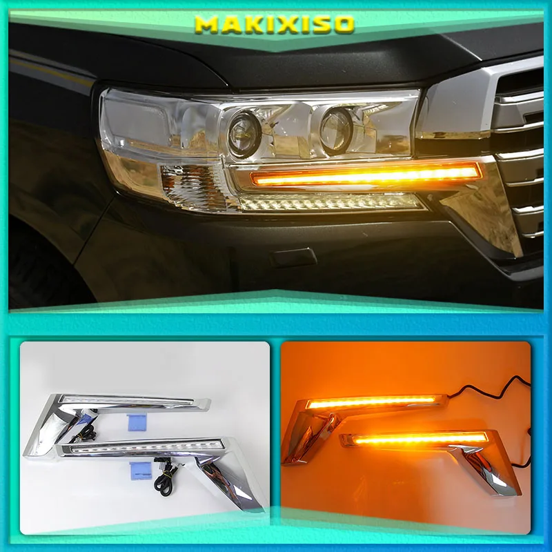 

Автомобильный светодиодный сигнальный фонарь для Land Cruiser Prado LC200 2016 2018 2019 желтый светодиодный зеркальный хромированный индикатор поворота