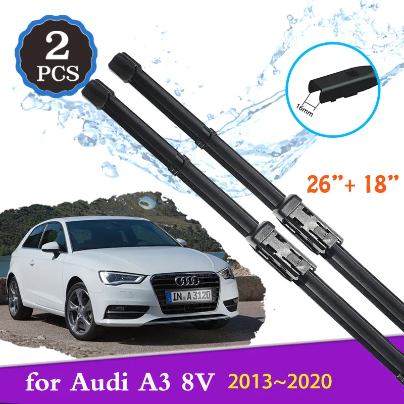 

Car Wiper Blades Front for Audi A3 8V 2013~2020 S3 RS3 Sline Window Windshield Windscreen Cleaning Rubber Auto Accessories 2PCS
