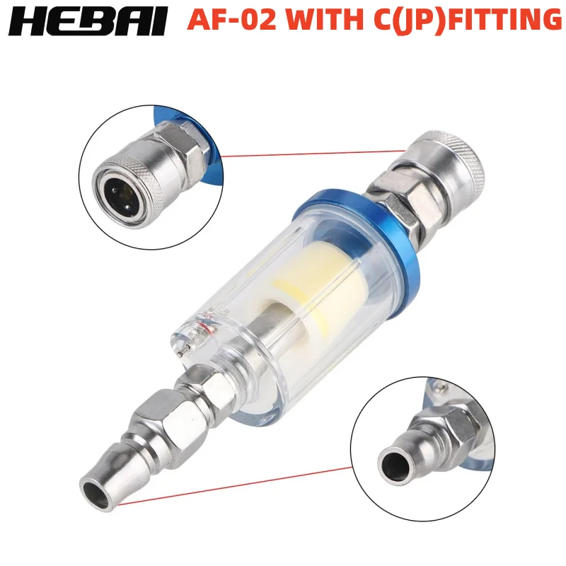 Фото HEBAI AF-02 KIT распылитель, регулятор воздуха, манометр, фильтр сепаратора масла и воды, резьба 1/4 дюйма, пневматические инструменты для адаптера аэрографа №2