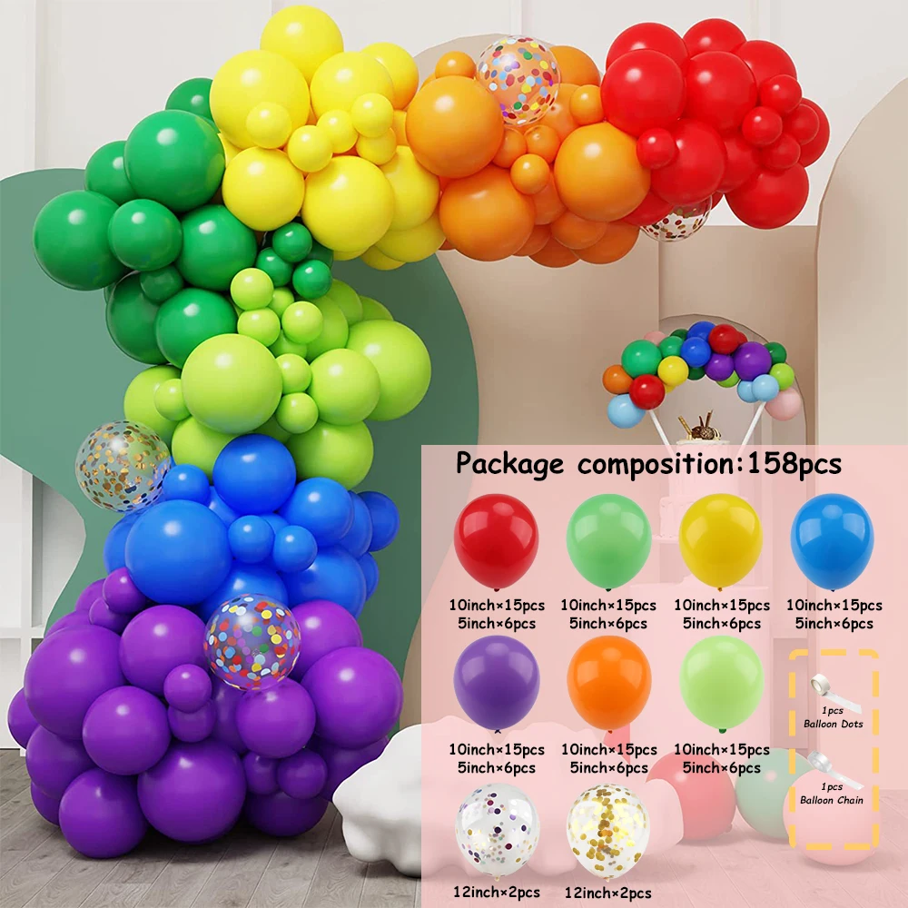 

Латексные воздушные шары MANLENI, радужный красный, 158/184/189 шт