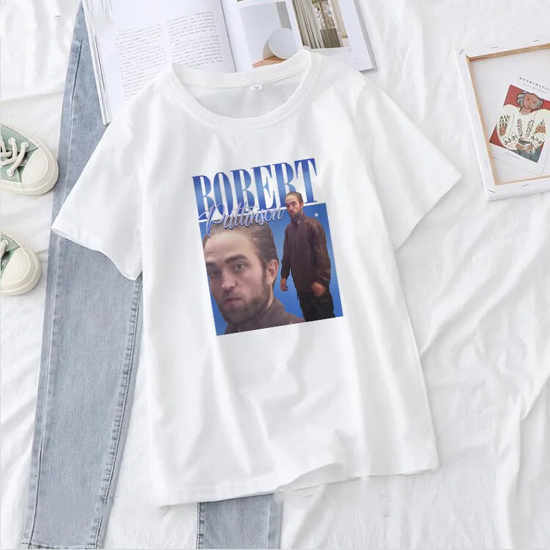 

Robert Pattinson Standing Meme Print Women T Shirt Male Short Sleeve T-shirt Summer Cartoon Harajuku Unisex Tops Tees Streetwear