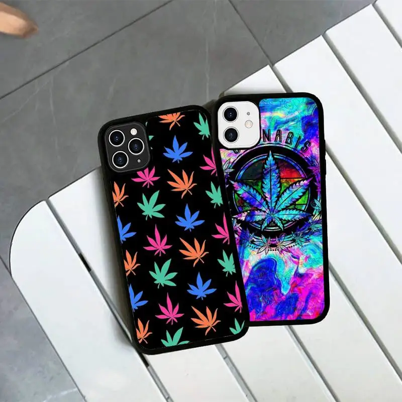 

Left Weed Phone Case Silicone PC+TPU Case for iPhone 11 12 13 Pro Max 8 7 6 Plus X SE XR Hard Fundas