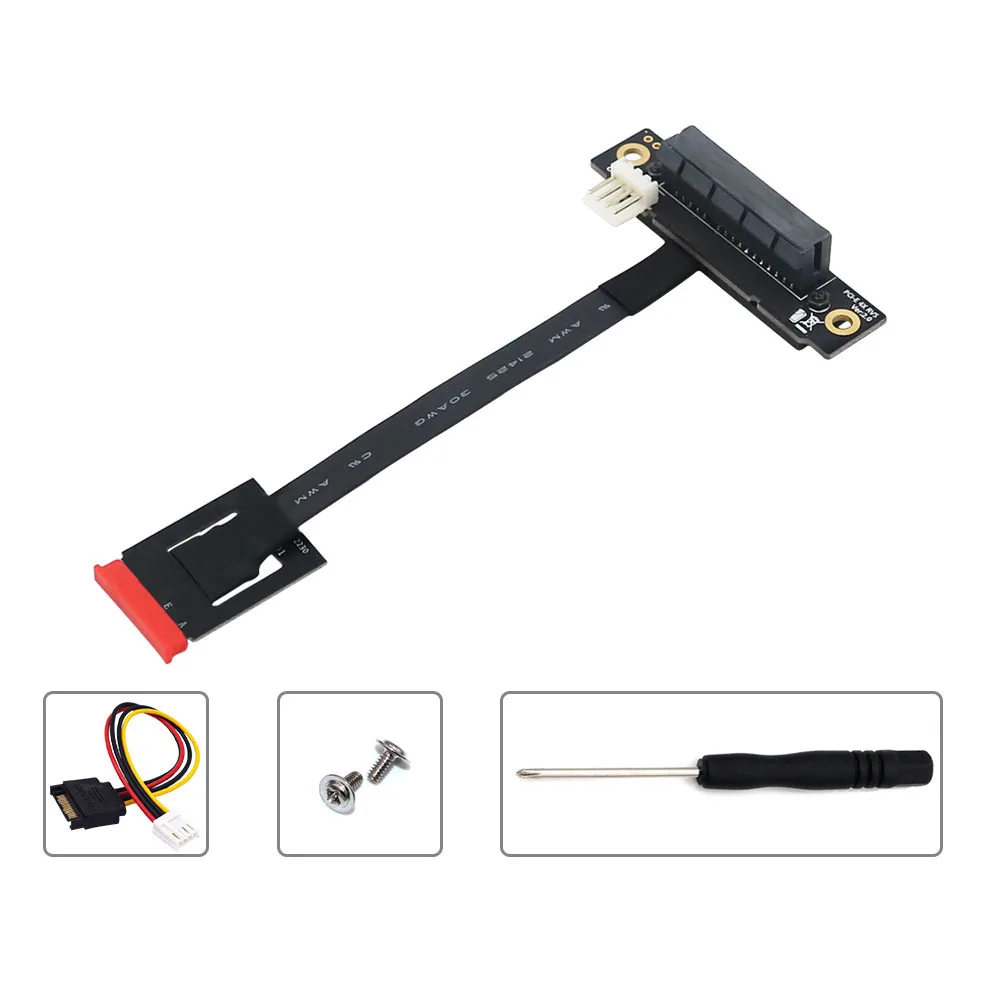 

Адаптер для карт 270 градусов M.2 NGFF, два ключа, адаптер для PCI-E 4X, 4P FDD, соединитель питания M2 Key A/E к PCI Express X4