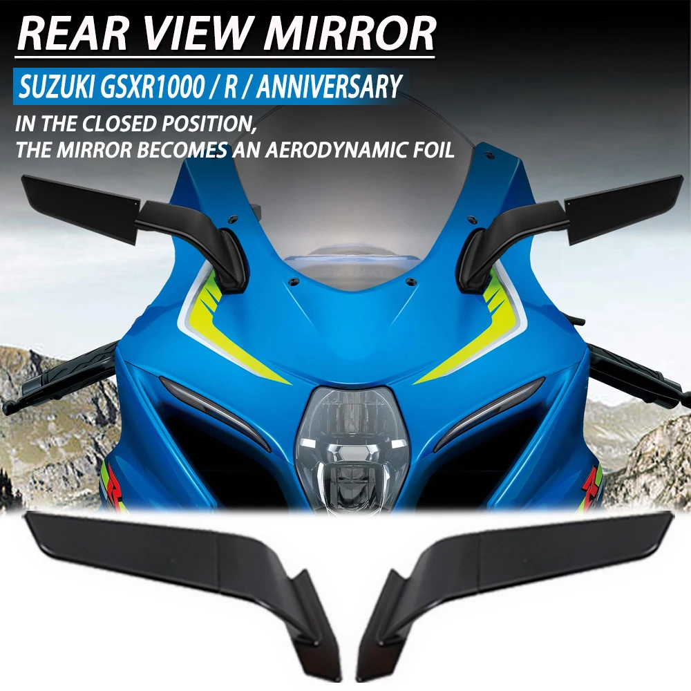 

GSXR 1000 зеркала заднего вида, крыло ветра, регулируемое вращающееся боковое зеркало Winglet MKLIGHTECH для SUZUKI GSX-R1000 17-21 GSX-R 1000R
