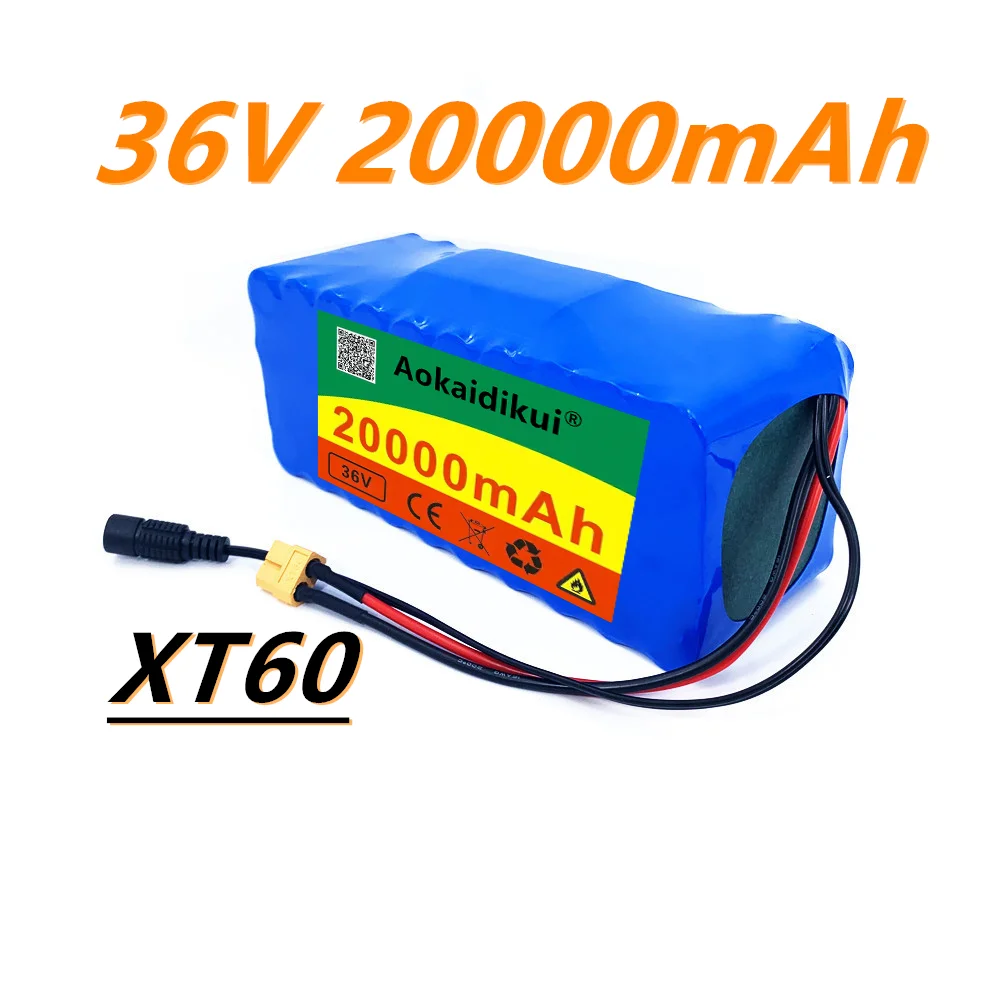 

100% Original 10S4P 36V Battery 20000mAh Battery Pack XT60 500W-1000W Battery 42V 20000mAh Ebike Electric Bike with BMS XT60