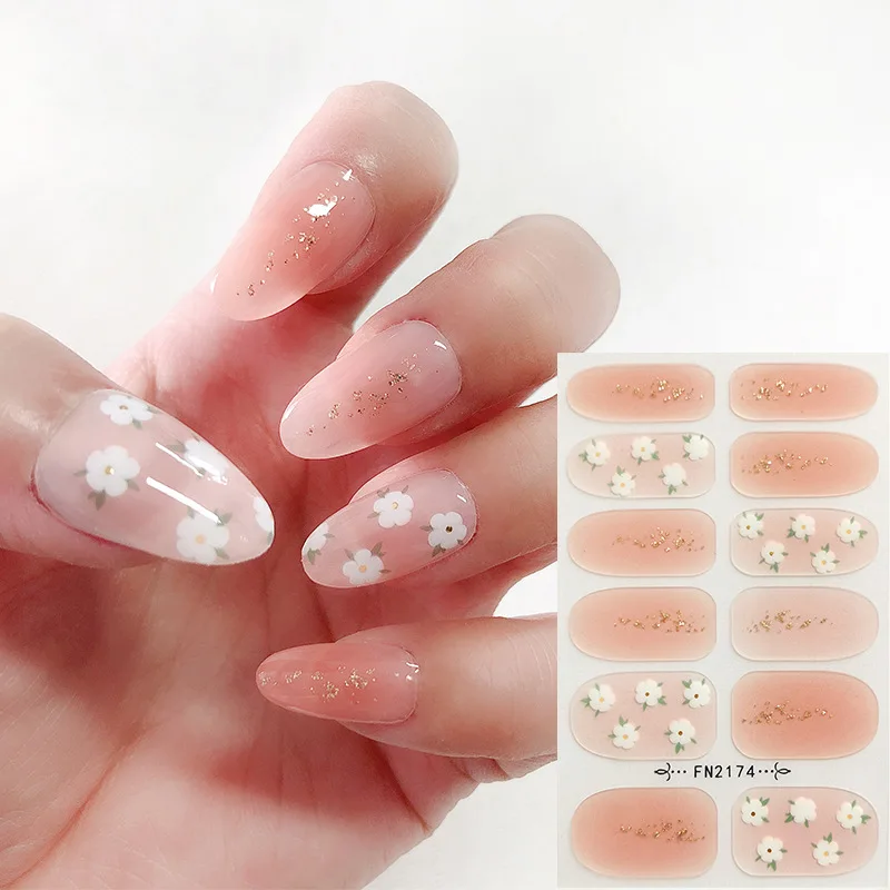 

3D Watercolor Style Women Nail Art Stickers Full Cover Nails Sticker Designer Nail Sticker Set Nail Accesoires Sticker For Nails