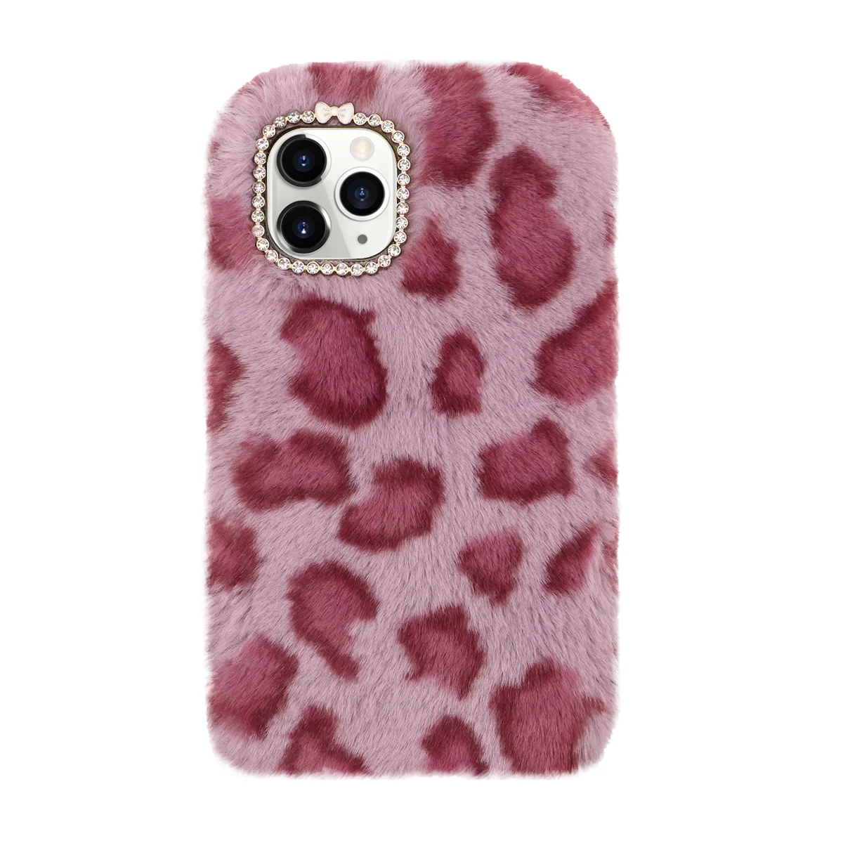 

Plush Leopard Phone Case Girls Fashion Phone Cover Compatible for iPhone 11 Pro