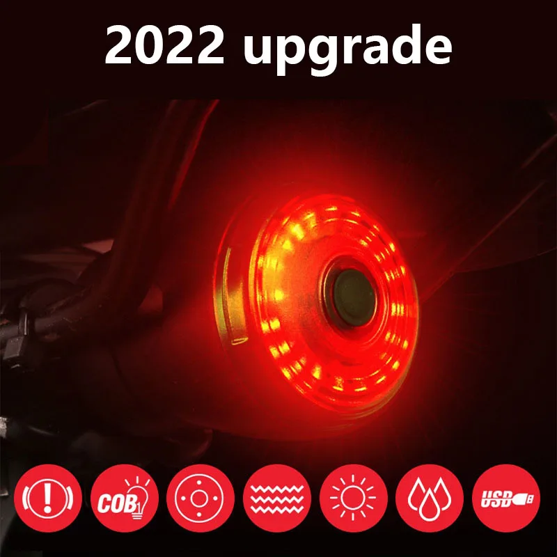 

2022 Upgrade Bicycle Smart Auto Brake Sensing Light IPx6 Waterproof LED Charging Cycling Taillight Bike Rear Light Accessories