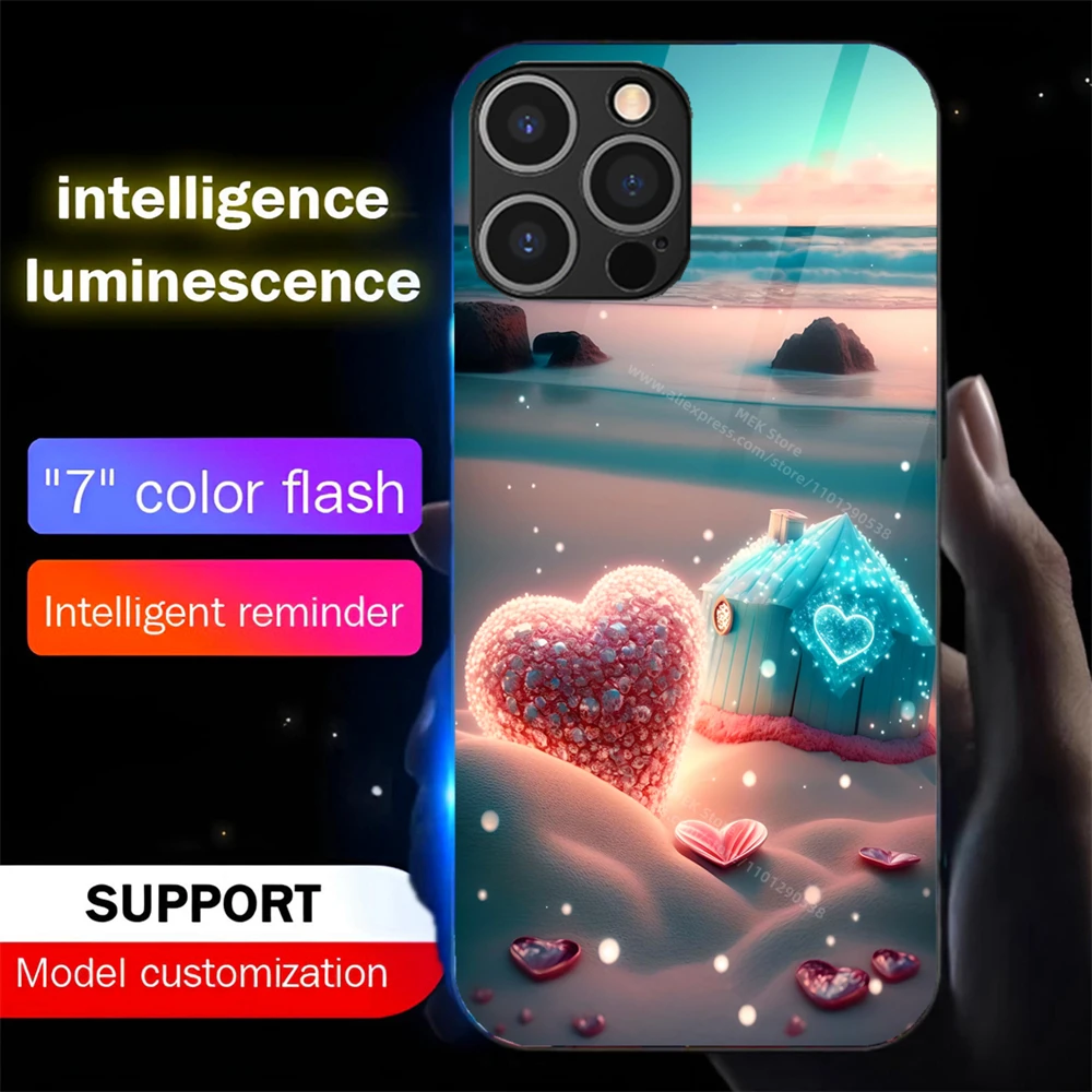 Чехлы со светодиодной вспышкой и подсветкой Crystal Butterfly для iPhone 16 15 14 13 12 11 Pro Max X XS XR