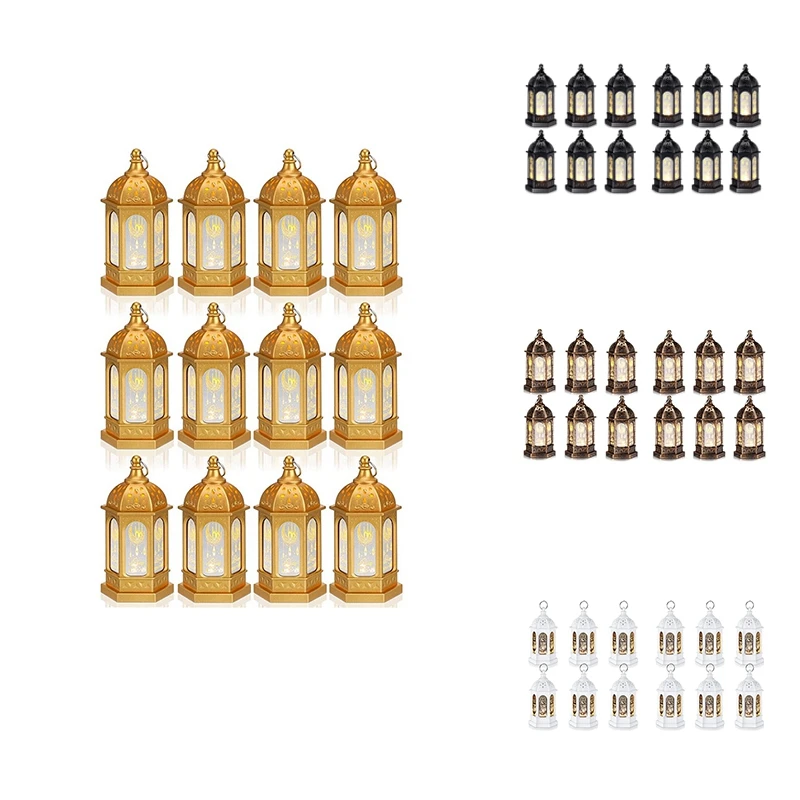 12 шт. мини-свеча Рамадан мубара фонарь луна Звездные огни подвесной в