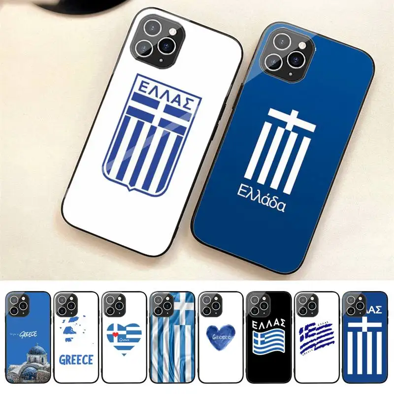 

Greece Greek National Flags Phone Case For Iphone 7 8 Plus X Xr Xs 11 12 13 14 Se2020 Mini Promax Tempered Glass Fundas